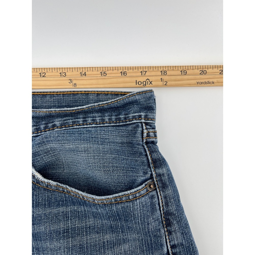Levi's 505 Regular Fit Jeans Mens W34 L34 Blue Medium Wash Straight Leg Denim - Picture 5 of 9